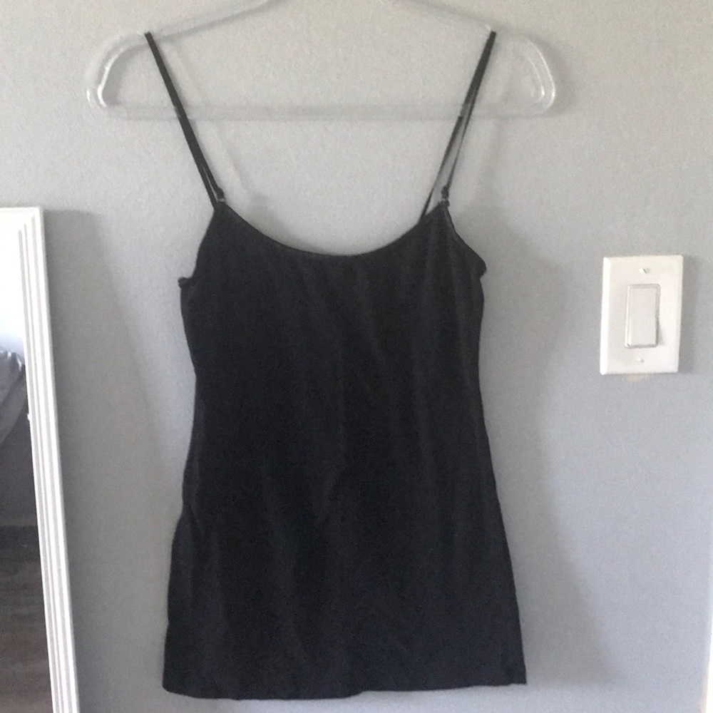 Plain black cami, adjustable straps
